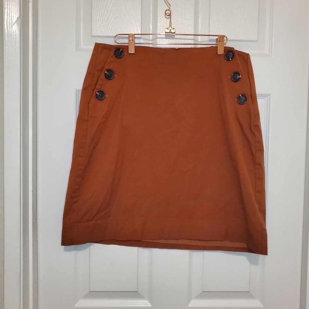 Boden double button cotton twill Mini skirt 12L